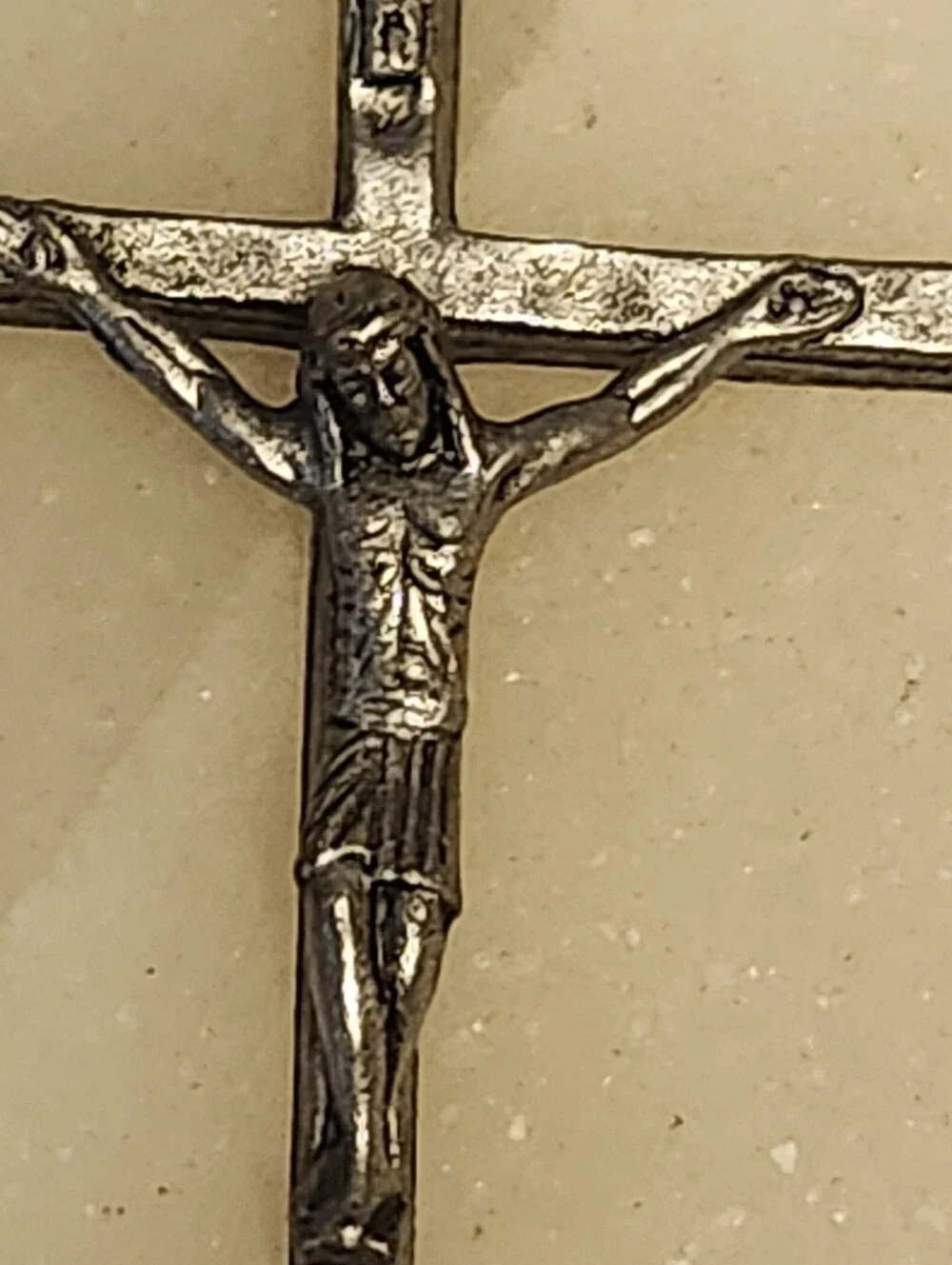 Vtg Italy Silver-tone Crucifix Pendant with Corpus